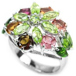 Natural Multi Gemstone Ring