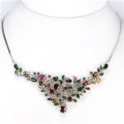 Stunning Multi Color Tourmaline Necklace