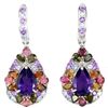 Image 1 : NATURAL AMETHYST TOURMALINE TANZANITE EARRINGS