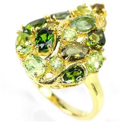 NATURAL CHROME DIOPSIDE PERIDOT TOURMALINE Ring
