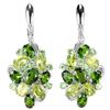 Image 1 : Natural CH-DIOPSIDE PERIDOT TSAVORITE GARNET Earrings