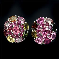 Natural Fancy Tourmaline Ruby Earrings