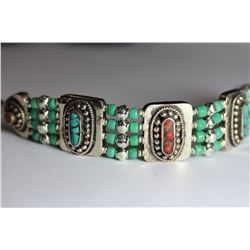Tibet Hand Made Turquoise, Coral Bracelet