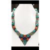 Image 1 : Tibet Hand Made Turquoise, Coral, Lapis Lazuli Necklace