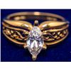 Image 1 : Marquise Cut CZ Gold Ring