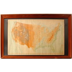 Framed USGS Elevation Map