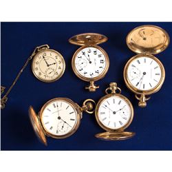 Five Gold Men's Pocket Watches