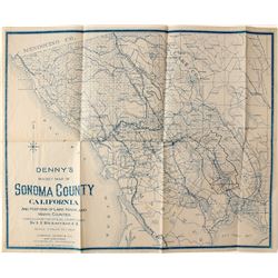 Sonoma County, California Map, 1907