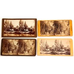 Four Stereoviews of Hutchings Hotel, Yosemite