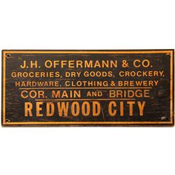 J. H. Offermann & Co Wood Sign, Redwood City