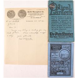 Early Photography Letter & Pamphlets