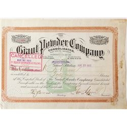 The Giant Powder Company Stock Certificate