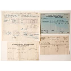 Four Tonopah Assay Certificates
