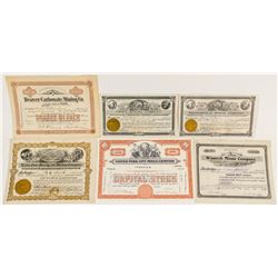 Six Different Utah Mining Stock Certificates