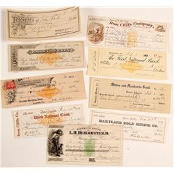Assortment of Mining Checks and Receipt (9)