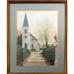 Signed Print of Church by E. H. Burger