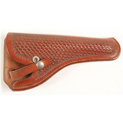 Leather Basket weave holster for revolver