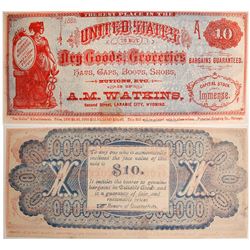 Rare Watkins $10 Advertising Note, 1882