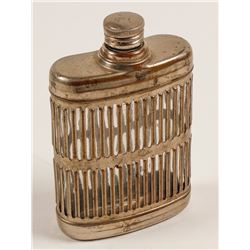 Vintage hip flask with glass liner windows