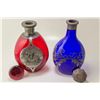 Image 1 : Two Gorgeous Silvered Pinch Decanter Bottles