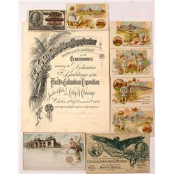 Columbian Exposition Ephemera