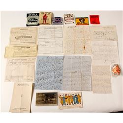 U.S. Ephemera Grab Bag (Railroad, Labels, Manuscript Documents, Etc.)