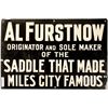 Image 1 : Al Furstnow Saddlery Embossed Tin Sign, Miles City, Montana