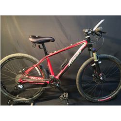 RED SPECIALIZED STUMPJUMPER 20 SPEED FRONT SUSPENSION MOUNTAIN BIKE WITH FULL DISC BRAKES