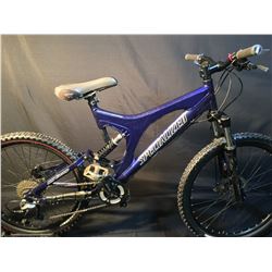 PURPLE SPECIALIZED BH COMP 18 SPEED FULL SUSPENSION MOUNTAIN BIKE WITH FULL DISC BRAKES