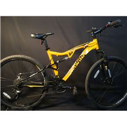 YELLOW SCHWINN GRANDE 6.1 21 SPEED FULL SUSPENSION MOUNTAIN BIKE WITH FULL DISC BRAKES