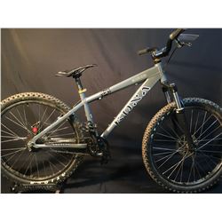 GREY KONA SHRED 8 SPEED FRONT SUSPENSION MOUNTAIN BIKE WITH FULL DISC BRAKES - NO SHIFTER