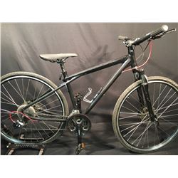 BLACK 24 SPEED FRONT SUSPENSION MOUNTAIN BIKE WITH FULL DISC BRAKES