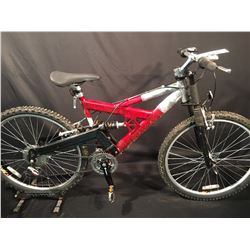 RED 21 SPEED FULL SUSPENSION MOUNTAIN BIKE