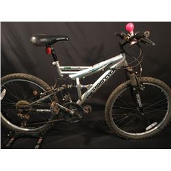GREY SUPERCYCLE VICE 18 SPEED FULL SUSPENSION KIDS MOUNTAIN BIKE