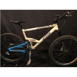 BEIGE CANNONDALE JEKYLL 27 SPEED FULL SUSPENSION MOUNTAIN BIKE WITH FULL HYDRAULIC DISC BRAKES