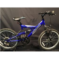 BLUE NAKAMURA STORM 6 SPEED FULL SUSPENSION KIDS MOUNTAIN BIKE