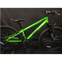 GREEN GLOW TWENTY SIX 21 SPEED FRONT SUSPENSION KIDS MOUNTAIN BIKE