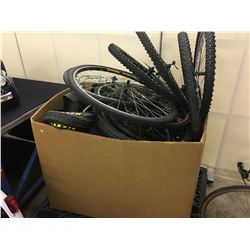 BIN OF ASSORTED TIRES, WHEELS & RIMS