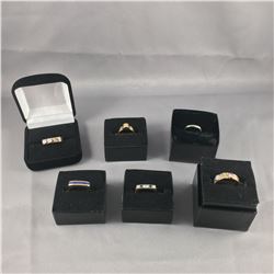 6 PIECES TOTAL. 1 - LADIES 14KT YELLOW GOLD NATURAL LAPIS LAZULI DRESS RING. CLARITY: LIGHTLY