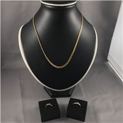 3 PIECES TOTAL, 1 - 18KT YELLOW GOLD GARIBALDI LINK CHAIN WEIGHT 8.0GRAMS, CHAIN 45.50CM LONG,