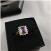 Image 3 : 3 PIECES TTL. 1 - LADIES 10KT YELLOW GOLD & RHODIUM FINISH NATURAL AMETHYST & DIAMOND SET DRESS