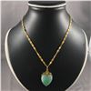 Image 1 : 2 PIECES TTL. 1 - HEART SHAPED NATURAL BURMESE JADEITE PENDANT WITH 22KT YELLOW GOLD TOP. DOMED