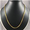 Image 2 : 2 PIECES TTL. 1 - 22KT YELLOW GOLD SPIRAL BAR & PEA LINK CHAIN/NECKLACE. WEIGHS 19.40GRAMS, 50CM