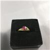 Image 3 : 3 PIECES TTL. 1 - LADIES 14KT YELLOW GOLD NATURAL RUBY DRESS RING, 1 OVAL MIXED CUT NATURAL RUBY,