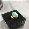 Image 3 : 3 PIECES TTL. 1 - LADIES 18KT YELLOW GOLD NATURAL BURMESE JADEITE DRESS RING, VINTAGE OVAL SHAPED