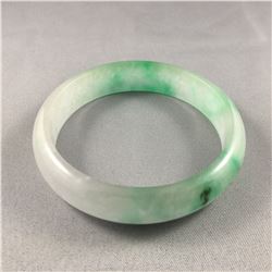 1 PIECE TTL. 1 - ROUND SHAPED NATURAL BURMESE JADEITE BANGLE STYLE BRACELET, 14.25MM WIDE AND HAS A