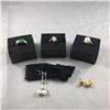 Image 1 : 5 PIECES TTL. 1 - LADIES 10KT YELLOW GOLD COLOURLESS CUBIC ZIRCONIA DRESS RING, 1.70GRAMS. 1 - PAIR