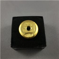 1 PIECE TTL. 1 - 24KT YELLOW GOLD ROUND SHAPED CHINESE 1 TAEL BULLION DISK. WEIGHT OF PIECE IS