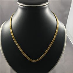 1 PIECE TTL. 1 - 22KT YELLOW GOLD HEAVY CURBED-HERRING BONE LINK NECKLACE. CHAIN WEIGHS 37.60GRAMS,
