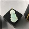 Image 3 : 3 PIECES TTL. 1 - 18KT YELLOW GOLD & NATURAL BURMESE JADEITE KUAN YIN PENDANT, COLOUR LIGHT GREY